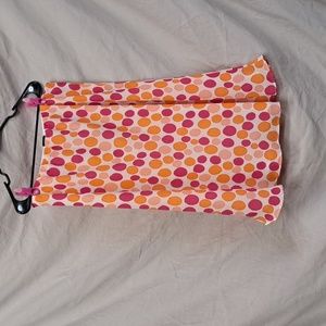 XL Haggar Flowy, bright polka dot pink, orange, purple and white skirt